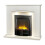Acantha Granada White Marble Fireplace with Downlights & Amara Electri 1