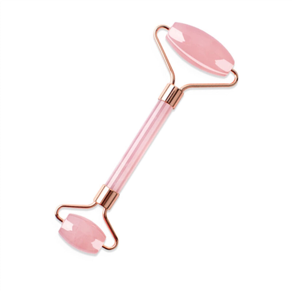 Quartz Face Roller for Wrinkles and Slimming Facial Contour Sculpting with Wooden Handle 1Pc