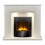 Acantha Granada White Marble Fireplace with Downlights & Amara Electri 2