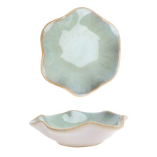 Plateau à couverts en céramique blanche à décor vert, porte-cuillères à café en céramique pour plan de travail, 11 cm de diamètre, Ins