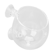 Vaso per acquario con sistema di circolazione dell'acqua, fondo permeabile con fori e ventosa, adatto ad acquari d'acqua dolce e salata, in cristallo