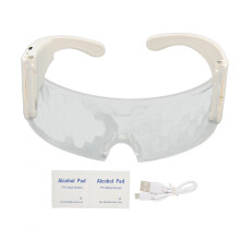 Leuchtende Sonnenbrille, mehrfarbig, mit USB-Ladefunktion, wiederaufladbarem Akku und 4 Blinkmodi, ideal für Rave-Kostüme und Kostümpartys