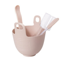 Facial Mask Mixing Bowl Silicone Set with Brush and Spoons for DIY Skincare Pink