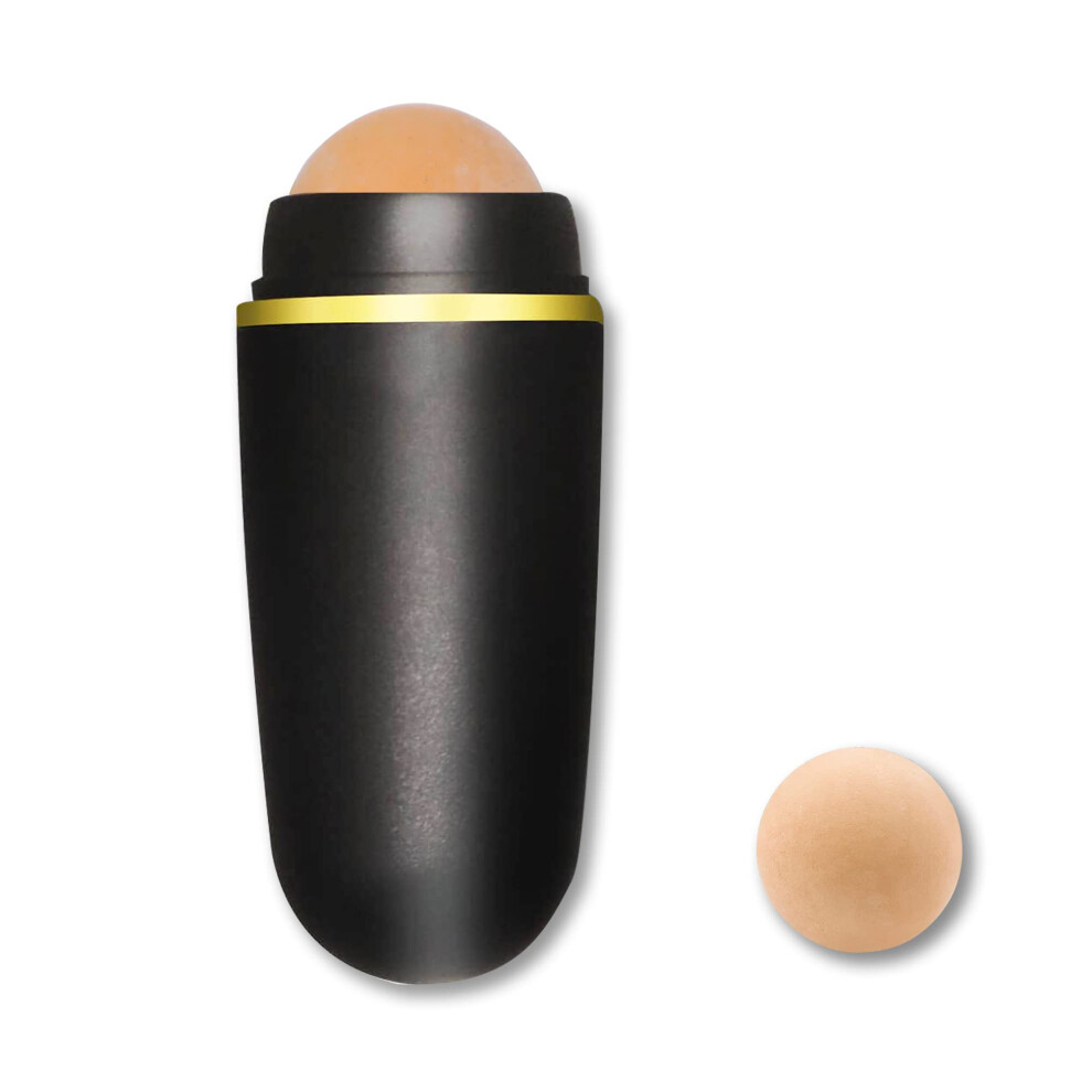 Volcanic Face Roller for Instant Oil Absorption, Reusable Stone for Oily Skin, Includes Replacement Ball