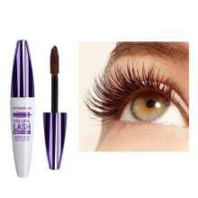 4D Silk Fiber Mascara Dual Brush Design Waterproof Long Lasting Travel Size 6ml
