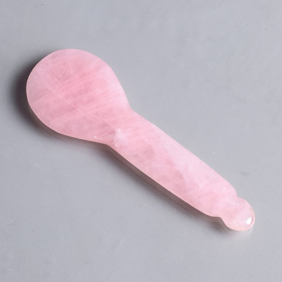 Rose Quartz Gua Sha Spoon Shape Facial Massage Tool for SPA Skin Care 1pcs
