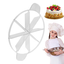Cake Slicer For Even Slices 8Cut Transparent Cake Portion Cutter For Fondant Flan Decoration Birthday Party Tools