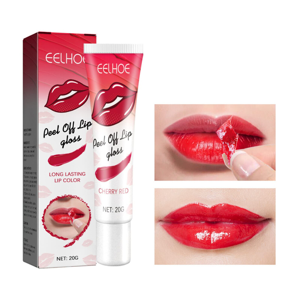 Red Peel Off Lip Stain Cherry Longwear Waterproof Matte Lip Tint For Women Girls
