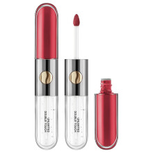 Long Lasting Matte Liquid Lipstick with Gloss, Dual Ended Waterproof Strawberry Pink Lip Color