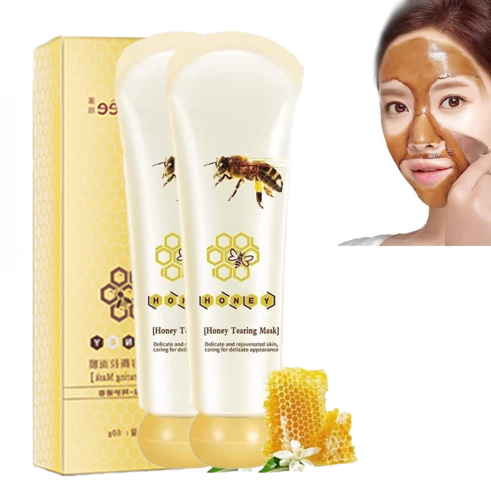 Blackhead Remover Mask with Honey Nourishment, Deep Cleansing Peel Off Face Mask for Pores, 2 Pcs