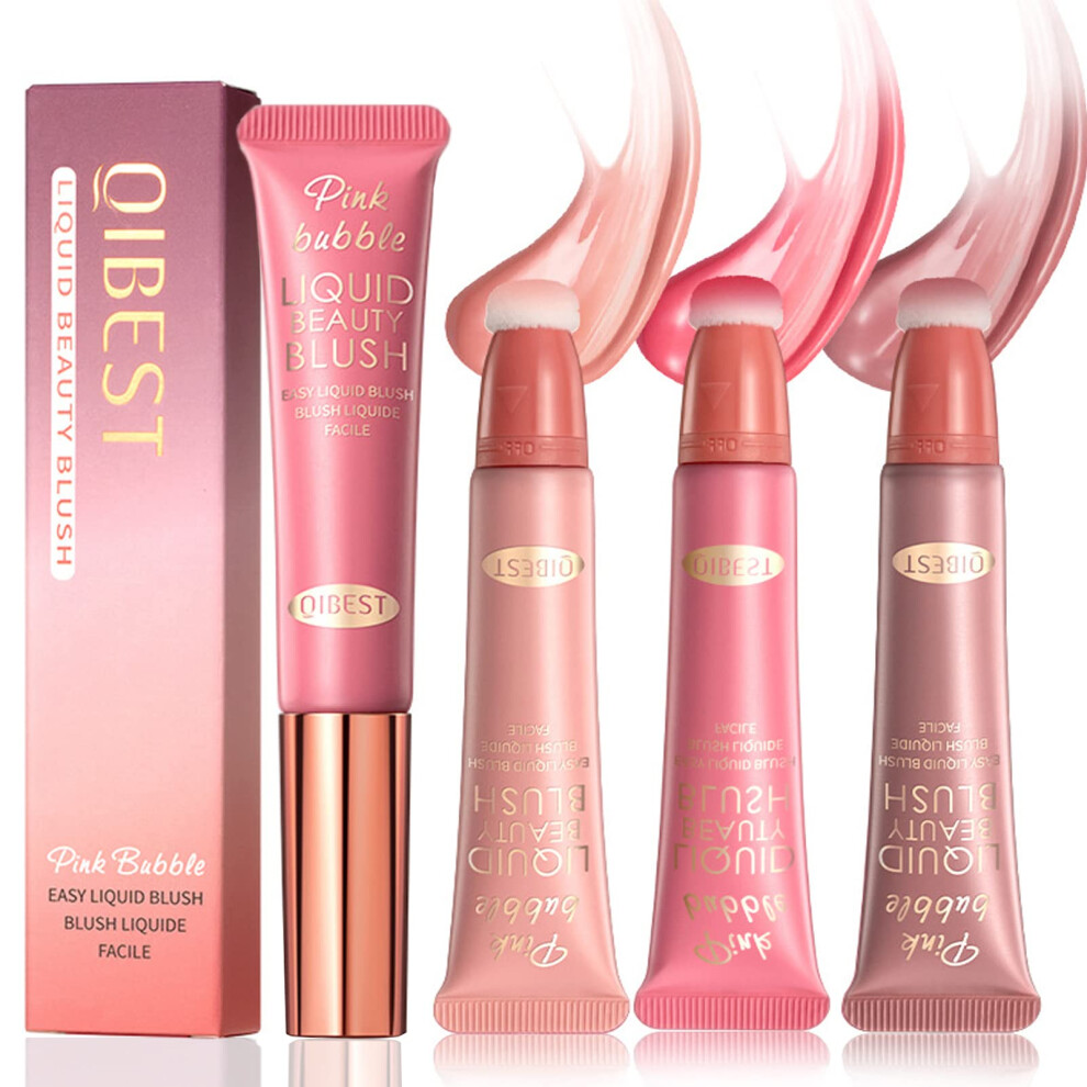 Cream Liquid Blush Wand With Cushion Tip, Blush Stick For Cheeks, Buildable Dewy Finish, Longlasting
