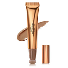 Contour Wand Dark Brown with Cushion Applicator, Lightweight Cream Formula for Natural Matte Finish