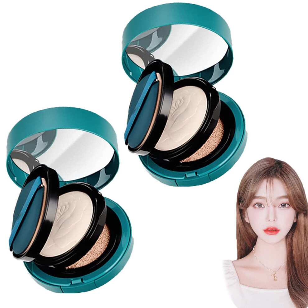 Waterproof Long Lasting Air Cushion Foundation and BB Cream 2in1 Compact Ivory White 2Pcs-image-OPC-PQP8QPS-NEW