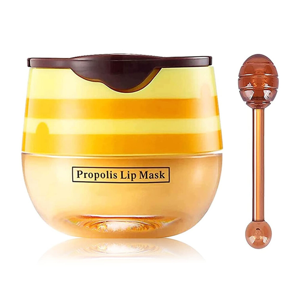 Lip Sleeping Mask with Honey Propolis, Deep Hydration Overnight Lip  Balm, Strawberry Scent