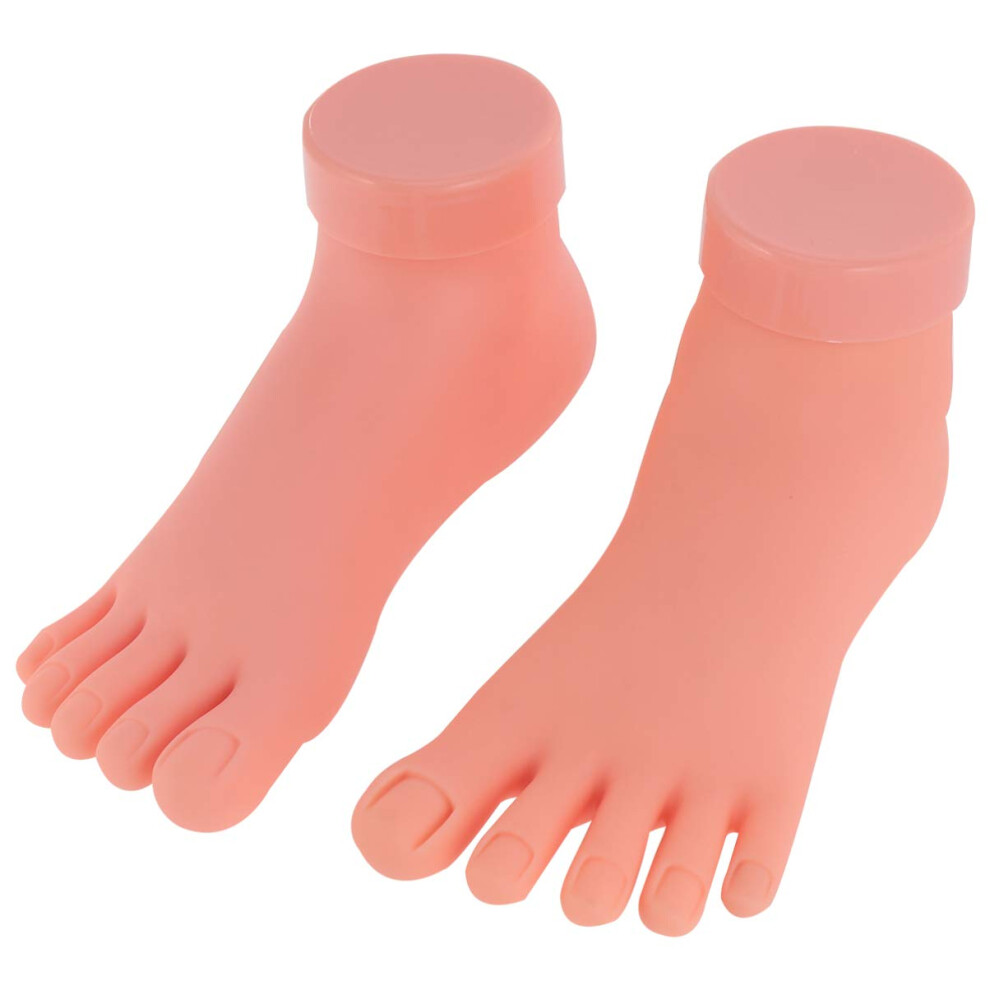 2pcs Nail Art Practice Foot Manicure Training Model with Realistic Skin Feel