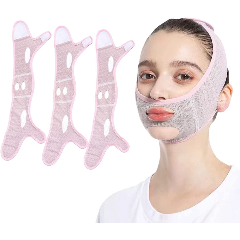 3PCS V Line Face Lift Mask Double Chin Reducer Reusable Lifting Strap for Facial Slimming