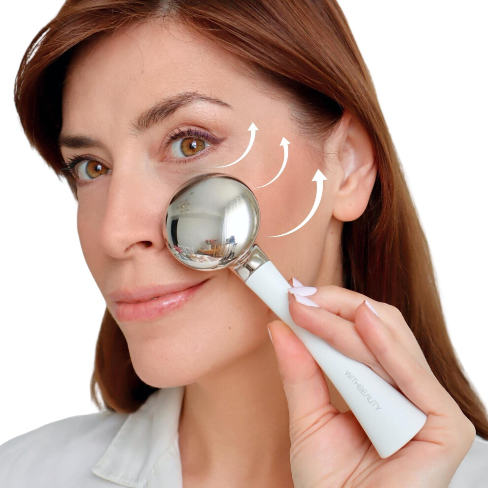Face Ice Roller Stainless Steel Cryo Globe for Face and Neck, Cold and Hot Therapy Massager