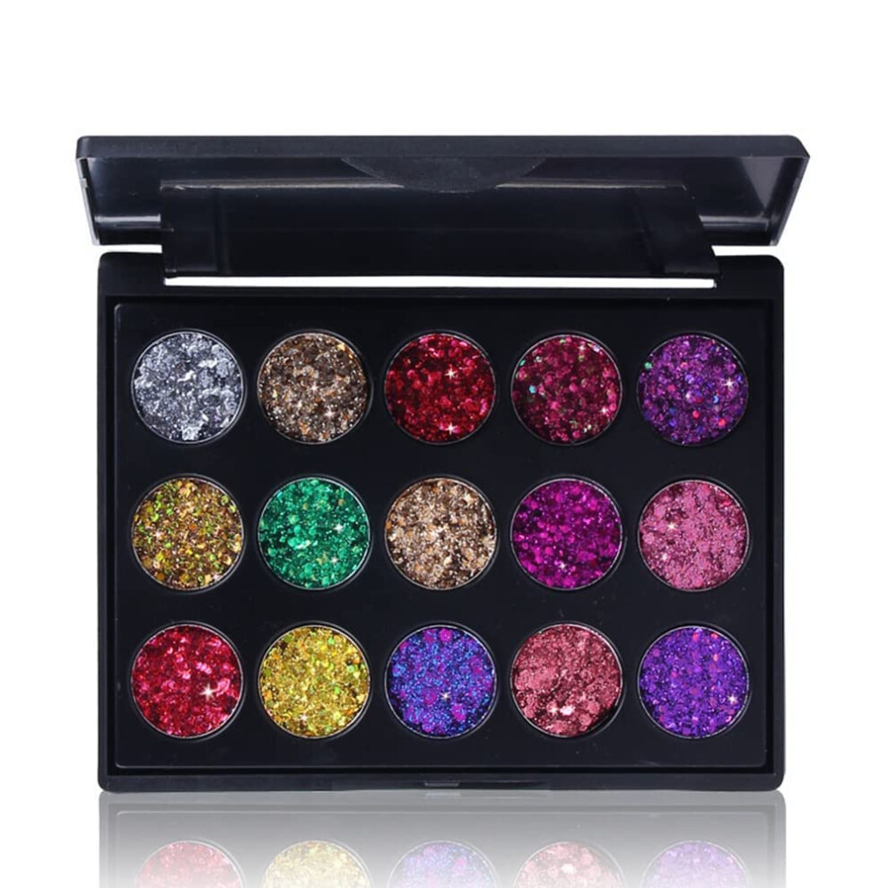 Eyeshadow Palette 15 Colors Waterproof Glitter Matte Shimmer LongLasting Blendable #02
