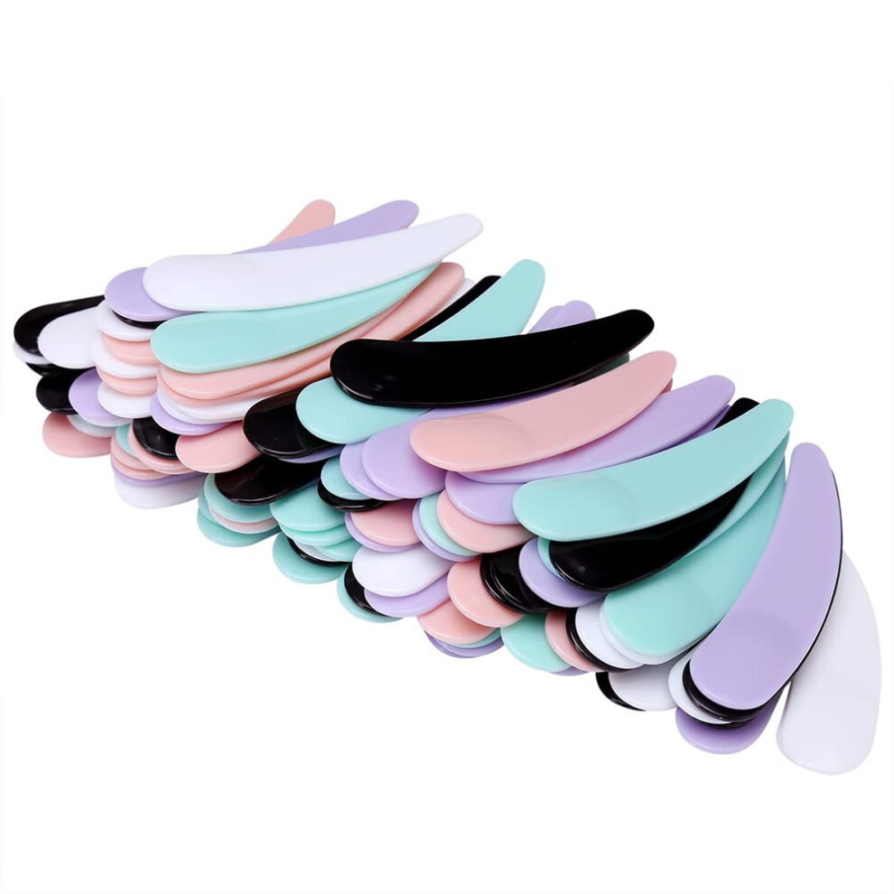 Cream 100Pcs Disposable Plastic Makeup Spatula Set For And Mask, Multicolor Cosmetic Tools