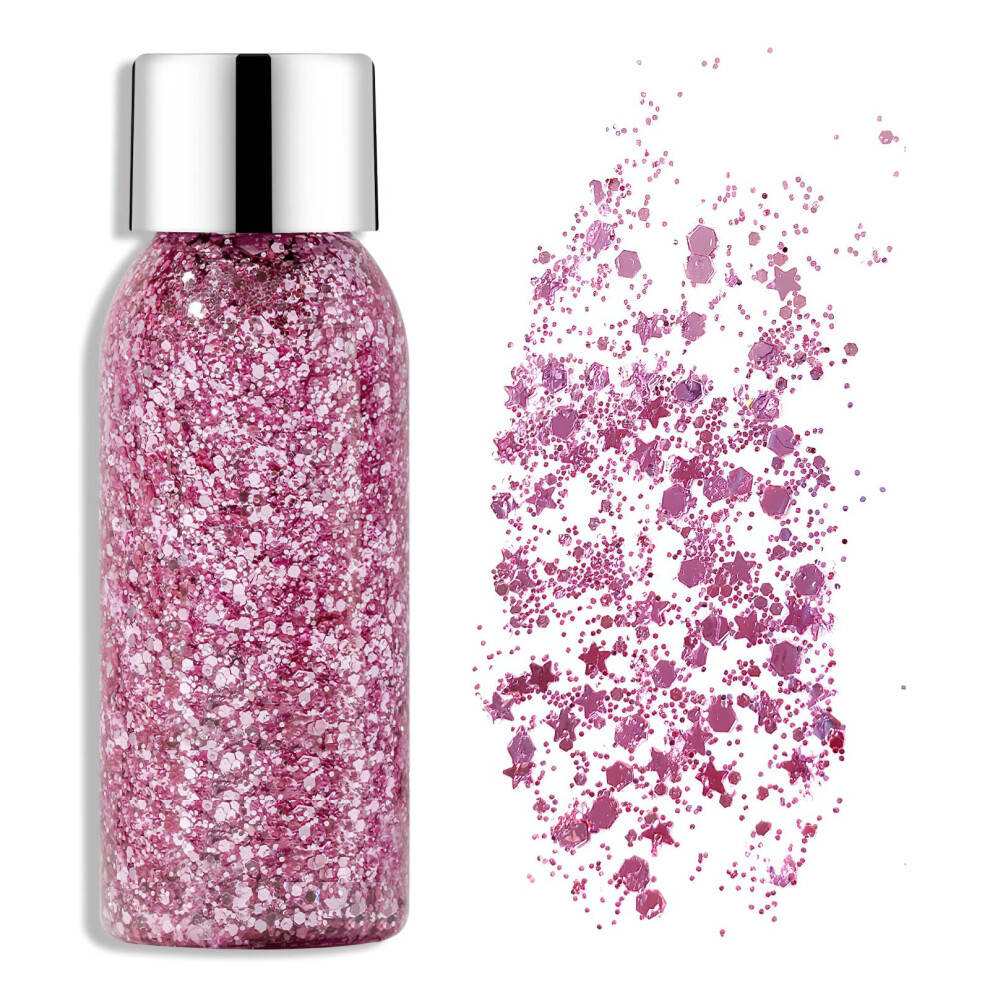 Glitter Gel for Face and Body SelfAdhesive Chunky Holographic Sparkle Makeup 06 for Festivals