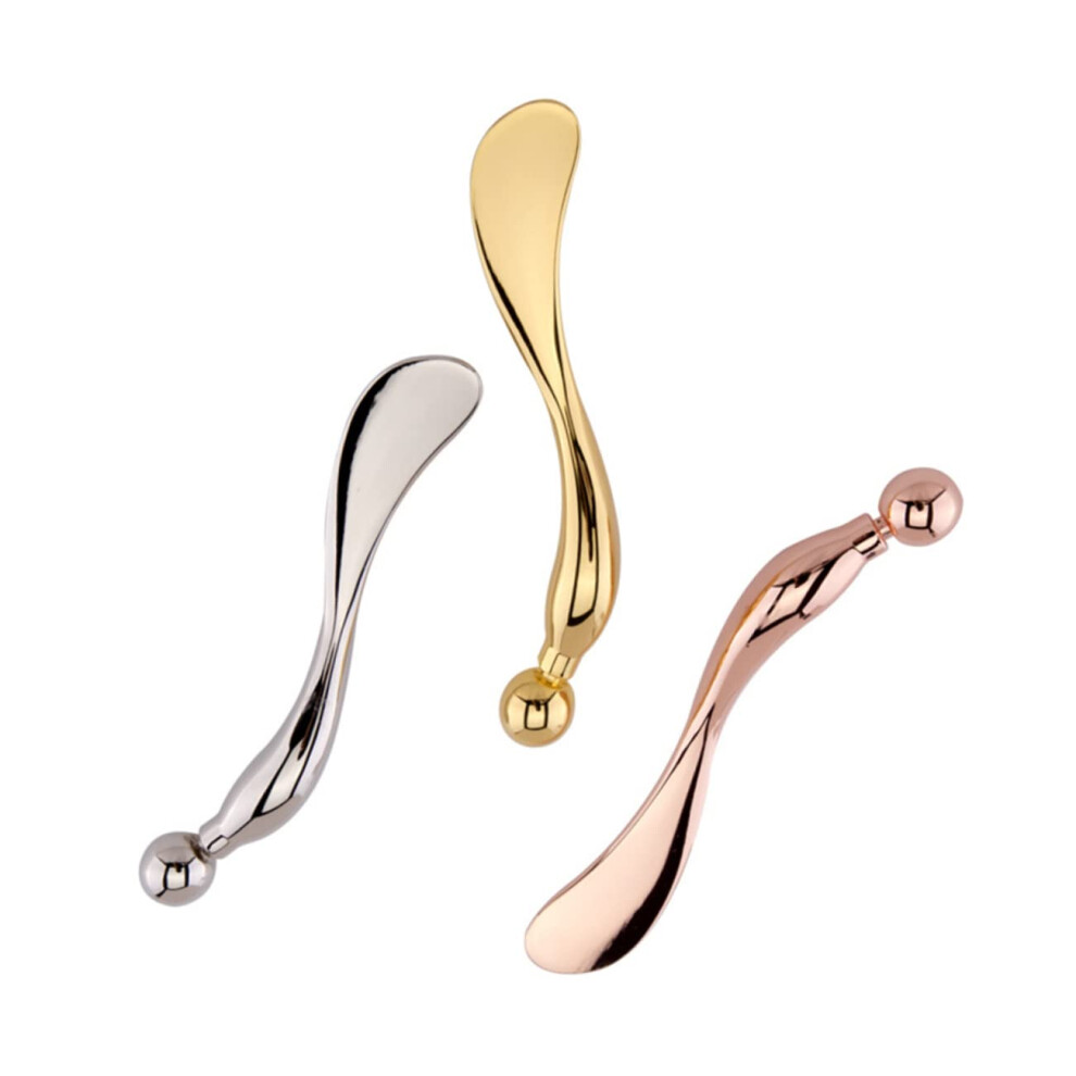 Cream Zinc Alloy Eye Applicator And Face Mask Spatula For Precise Skincare And Massage