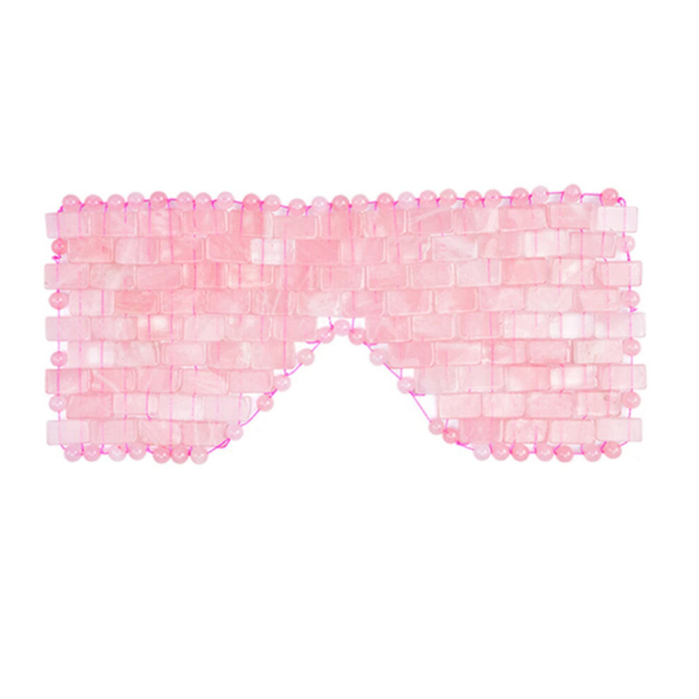 Natural Rose Quartz Jade Roller and Eye Mask Set for Puffiness Reduction and Facial Massage