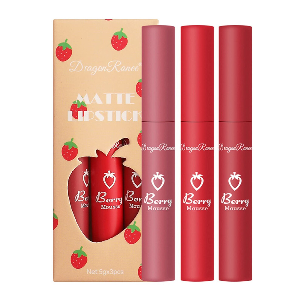 3PCS Matte Liquid Lipstick Set Waterproof Long Lasting Wear Transfer Resistant Multiple Shades