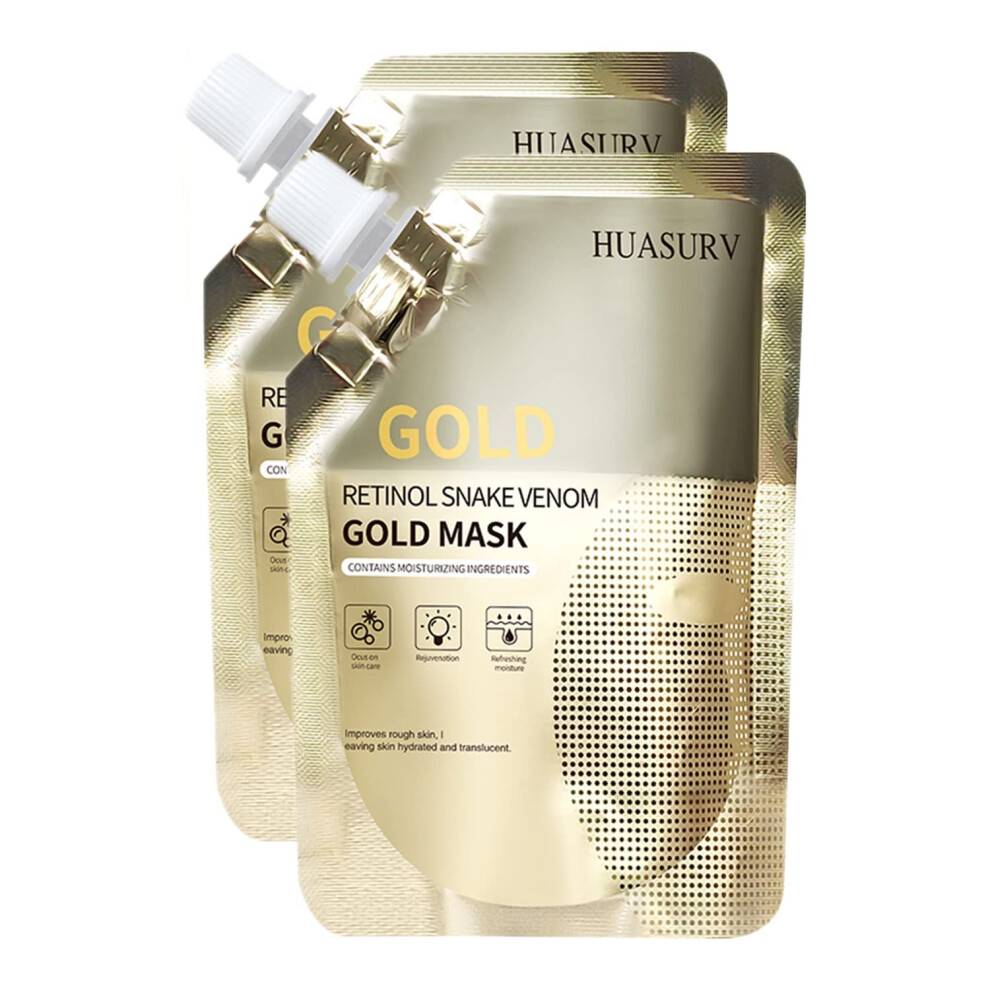 Gold Retinol Facial Mask 2Pcs Anti Aging Firming Lift Deep Hydration And Pore Cleansing