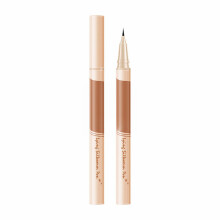 2 in 1 Liquid Eyeliner Pen with Ultra Fine Tip, Grey Brown Khaki Shade, Includes Lashes Stickers