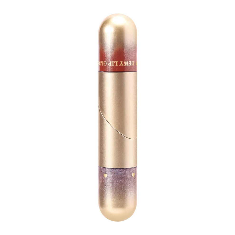 2 in 1 Double Tube Lip Gloss with Glitter and Plumping Liquid Lipstick 3ml Hydrating Finish