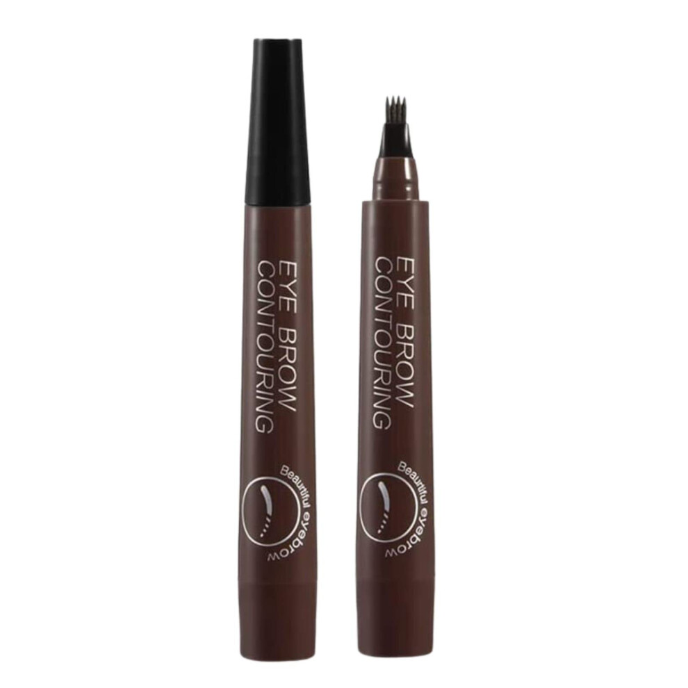 Waterproof Micro Fork Eyebrow Pencil with 4 Tips for Natural Hairlike Strokes and Smudgeproof Wear