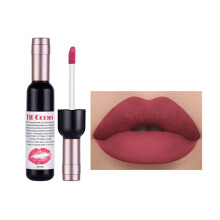 Matte Liquid Lipstick Set 6 Colors Long Lasting Hydrating with Unique Wine Bottle Design Fuchsia