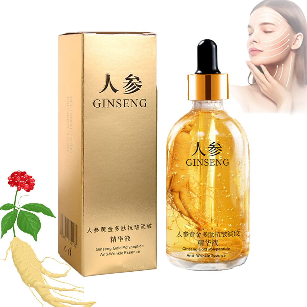 Gold Ginseng Face Serum Antiaging Essence With Polypeptides For Deep Hydration And Wrinkle Care 1Pcs
