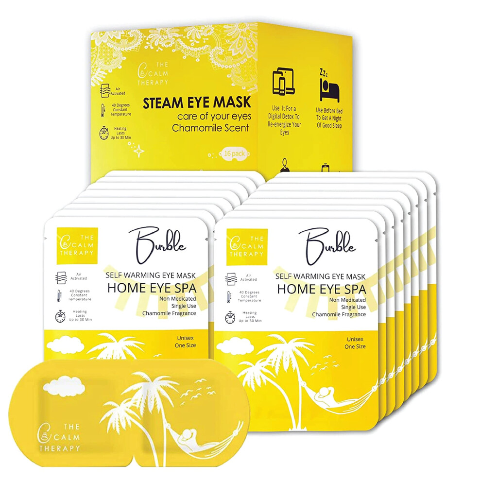 Steam Eye Mask Self Heating for Dry Puffy Eyes and Migraine Relief Chamomile Scent 15 Pack
