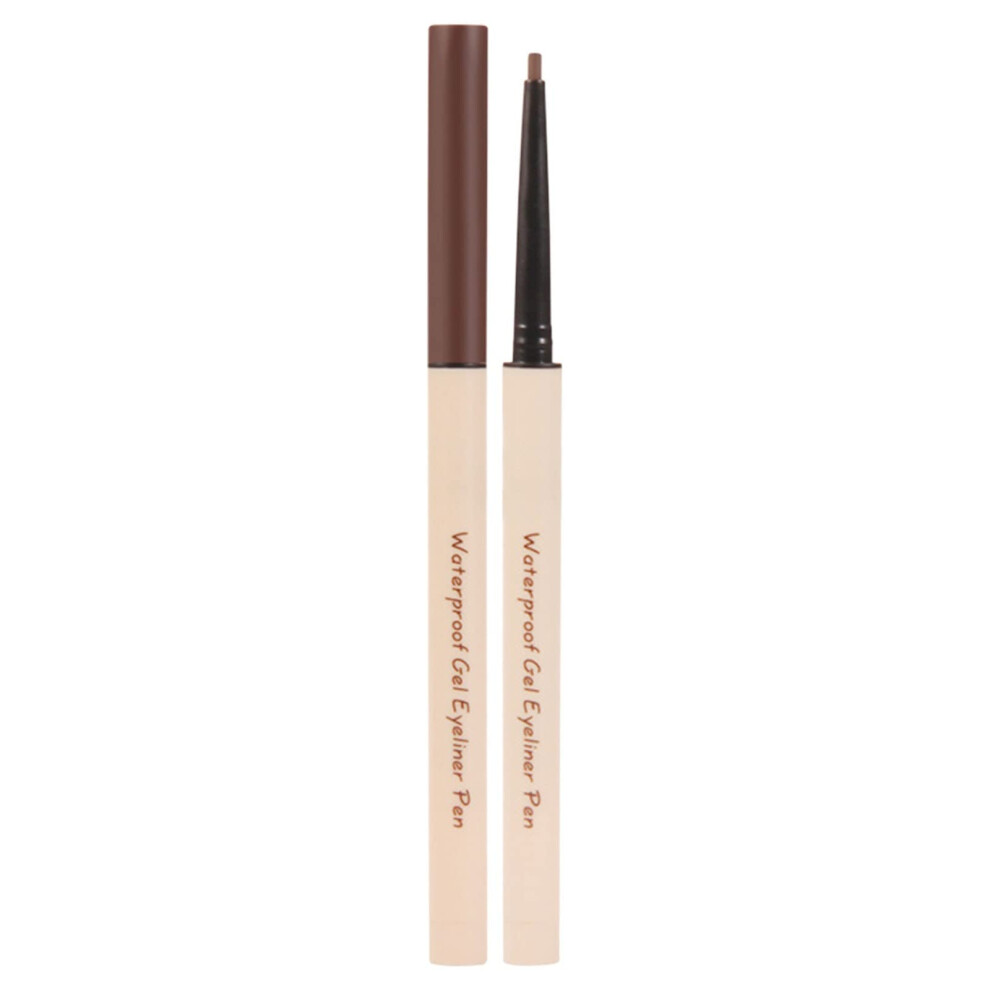 Gel Eyeliner Pen Waterproof Brown with Precise Thin Tip Smooth Formula Smudge Proof Finish