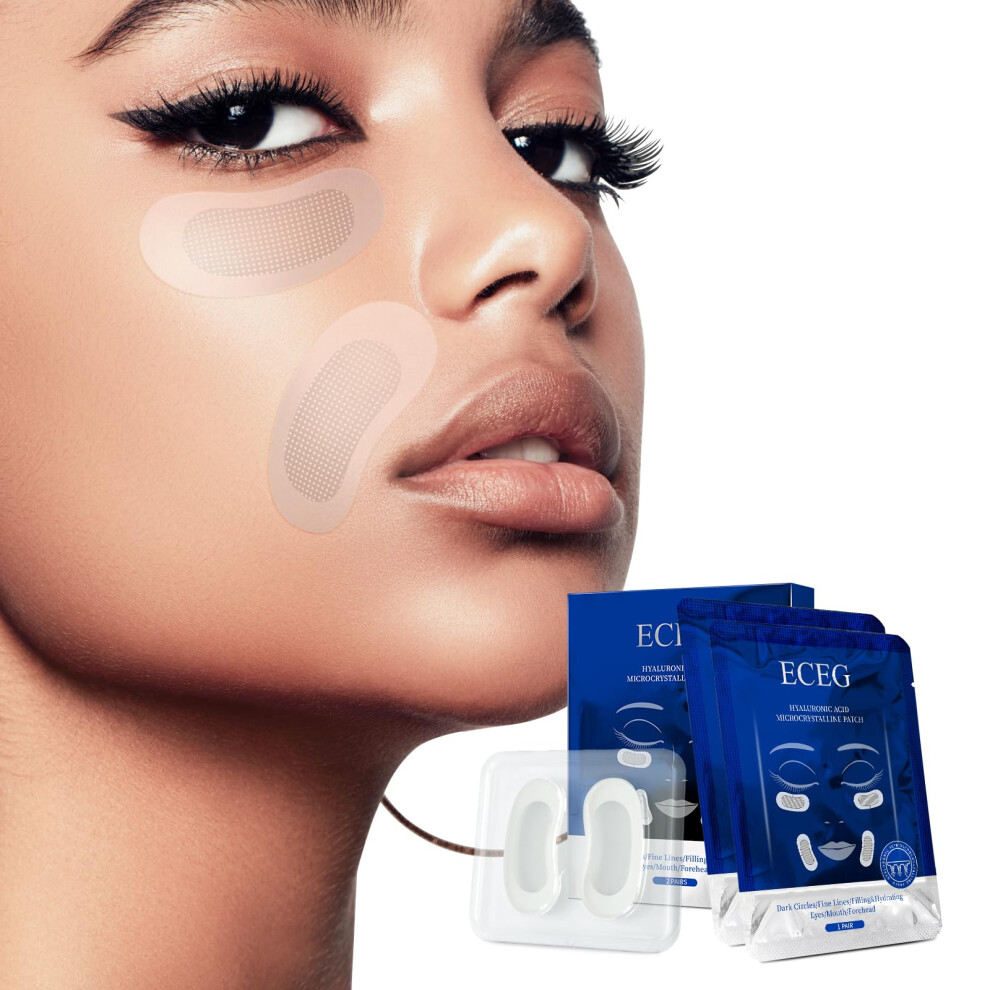Dark Hyaluronic Acid Eye Patches For Circles And Puffiness, Deep Hydration, 2 Pairs