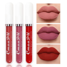 Matte Liquid Lipstick Set 3 Pcs Waterproof Long Lasting Velvet Finish NonDrying Pigment