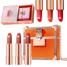 Matte Lipstick Set Long Lasting 4pcs Velvet Finish Non Transfer with Glamour Pouch Gift Box