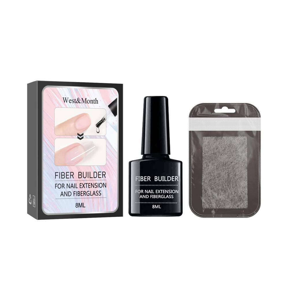 Fiberglass Nail Extension Kit with Glue 8ml Sheets Set for Fast DIY Home Nail