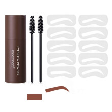 Eyebrow Stamp Kit with Waterproof Brow Powder and Stencils for Natural Dewy Finish and Easy Blending