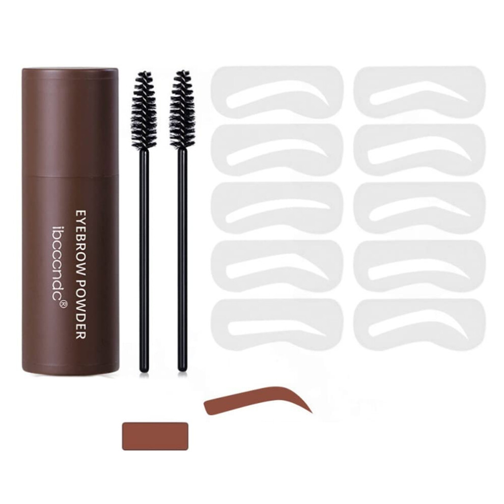 Eyebrow Stamp Kit with Waterproof Brow Powder and Stencils for Natural Dewy Finish and Easy Blending