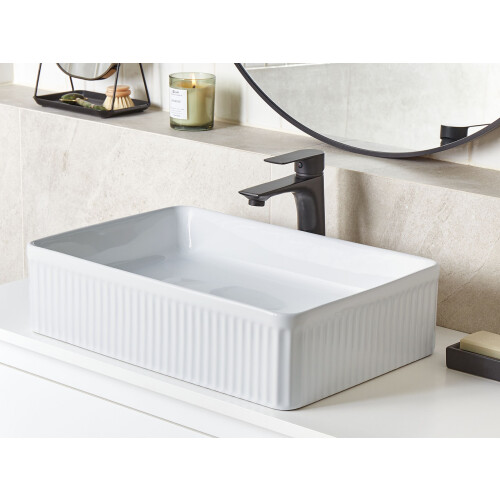 Beliani Countertop Basin GELDO 500 x 340 mm Ceramic White 1