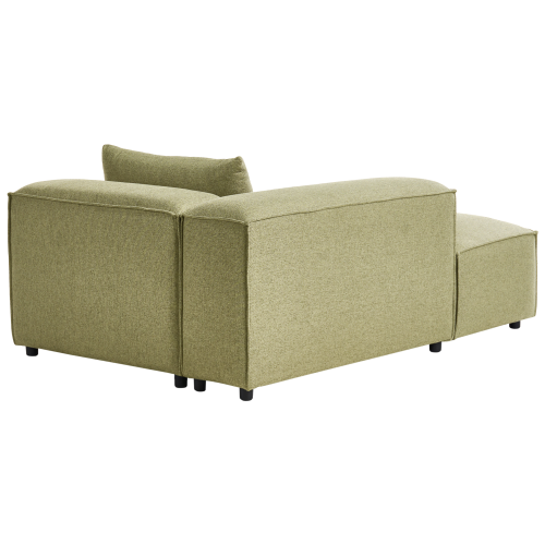 Beliani Right-Hand Chaise Longue BRANDE Fabric Olive Green 2