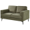 Beliani Sofa 2 Seater LOUSTO Fabric Green 4