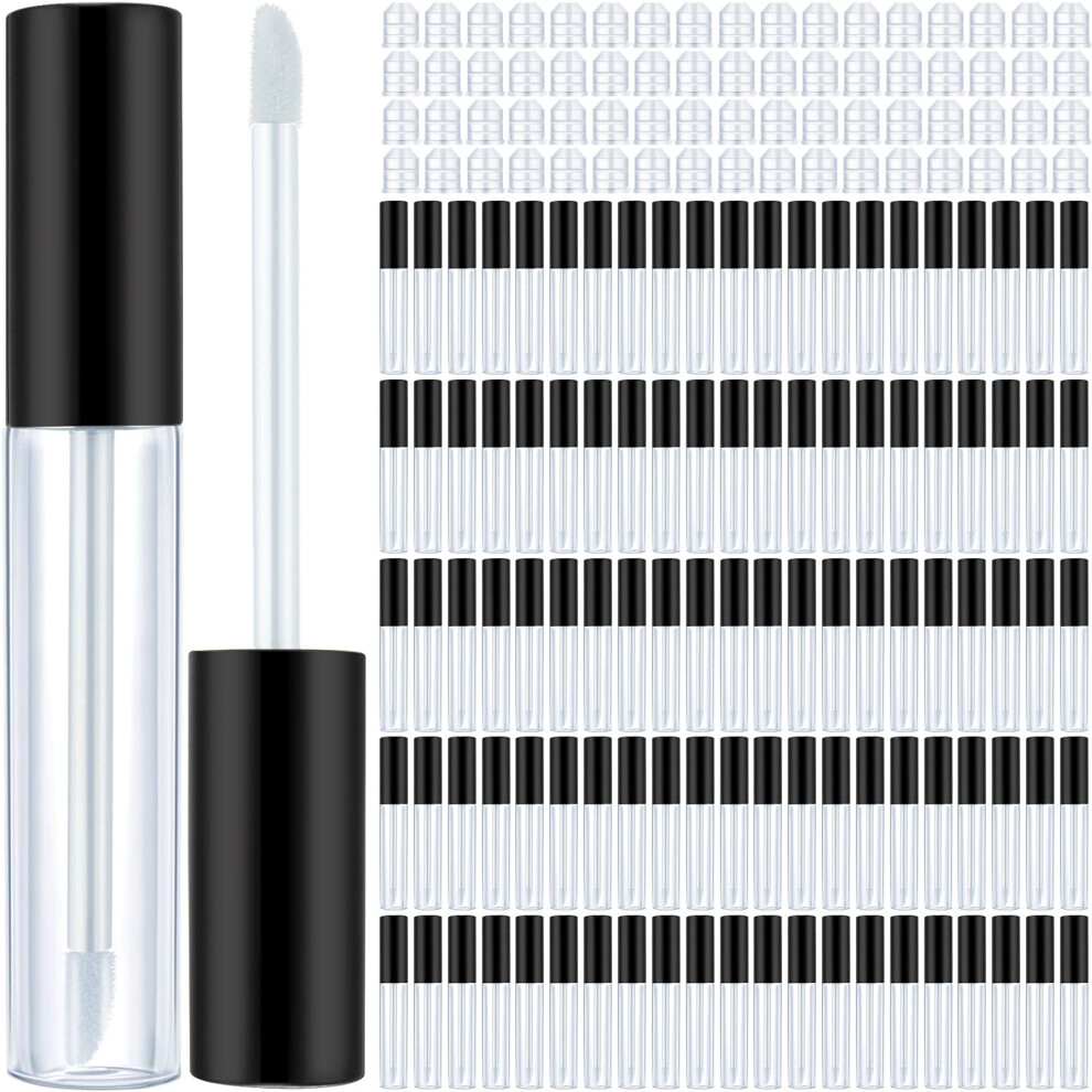 150 Pcs 10ml Refillable Lip Gloss Tubes Bulk Clear Empty Containers with Wand and LeakProof Inserts