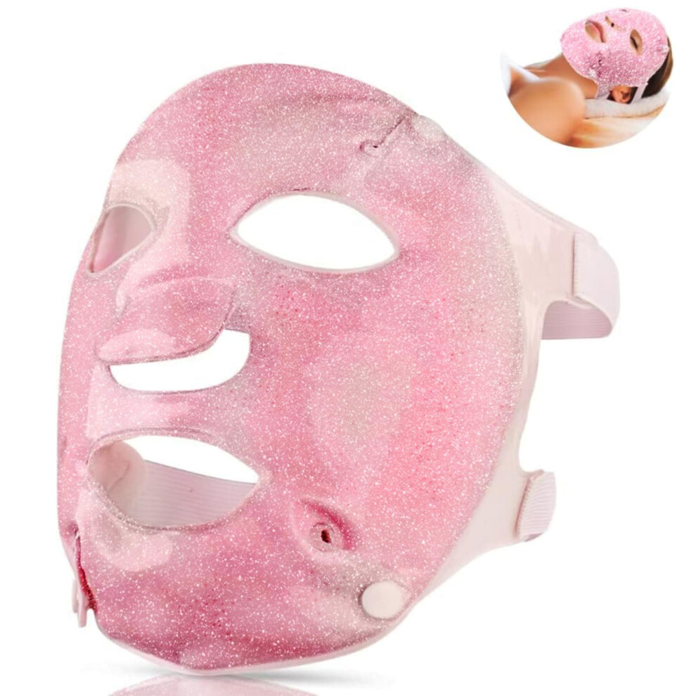 Gel Face Mask with Full Face Coverage, 3D Contoured Fit, Hot Cold Therapy for Migraine and Sinus Relief