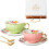 Ceramic Coffee Cup Set Bone China With Saucer Delicate Light Luxurious Unique Ceramic Mugs 3