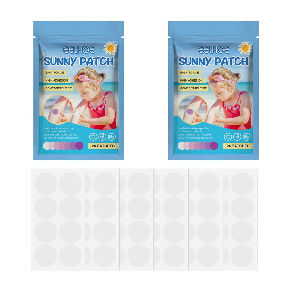UV Protection Stickers with ColorChanging UV Indicator, Sweatproof Sunscreen Reminder Patches (Pack of 2)