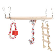 Bird Cage Decoration with Natural Textures, Quick Link Bird Toy for Foot Exercise, Handmade Molar Toy for Teeth Cleaning Claw Grinding Anxiety Relief