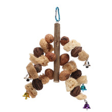 Parrot Swing Plaything With Beak Cleaning Loofah And Sound Stimulation Bells Bite Resistant For Small Parakeets Promotes Physical Fitness And Mental